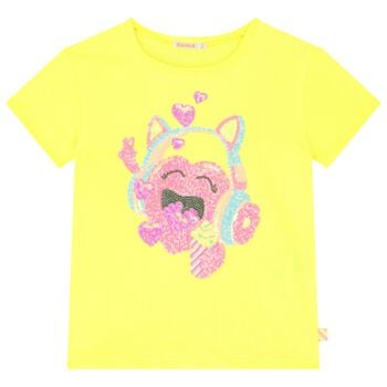 Girls Yellow Sequin T-Shirt
