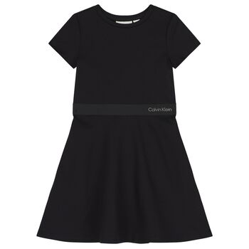 Girls Black Logo Dress