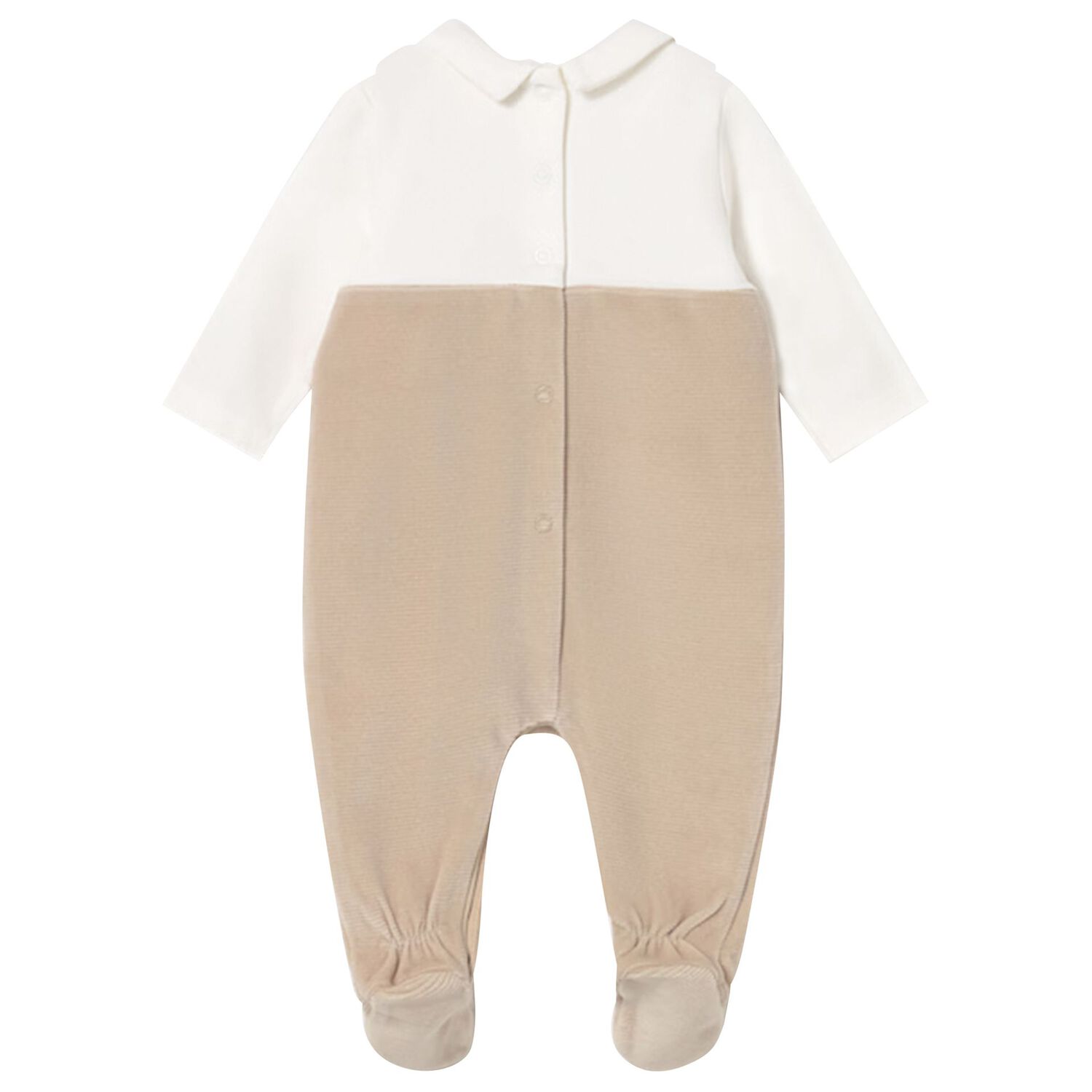 Baby Boys White & Beige Romper, 1, hi-res image number null