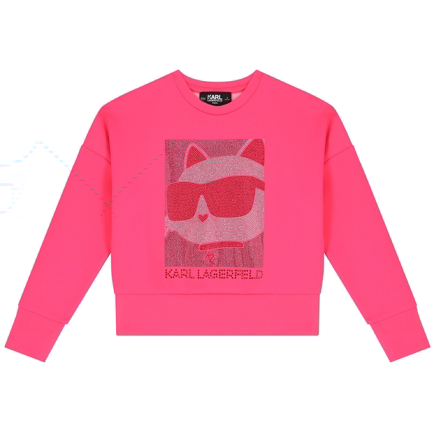 KARL LAGERFELD Girls Pink Choupette Logo Sweatshirt Junior