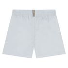 Younger Boys Blue Logo Swim Shorts, 2, hi-res