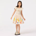 Girls Beige Ruffled Collar T-Shirt, 1, hi-res