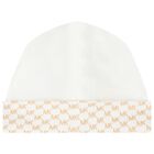 طقم بنات هدايا أفرول بالشعار باللون العاجي, 1, hi-res