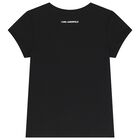 Girls Black Logo T-Shirt, 1, hi-res
