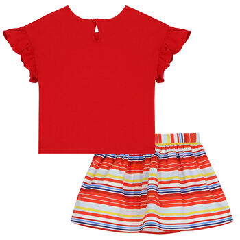 Girls Red Skirt Set