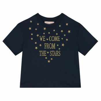 Girls Navy & Gold Crop Top
