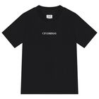 Boys Black Logo T-Shirt , 2, hi-res