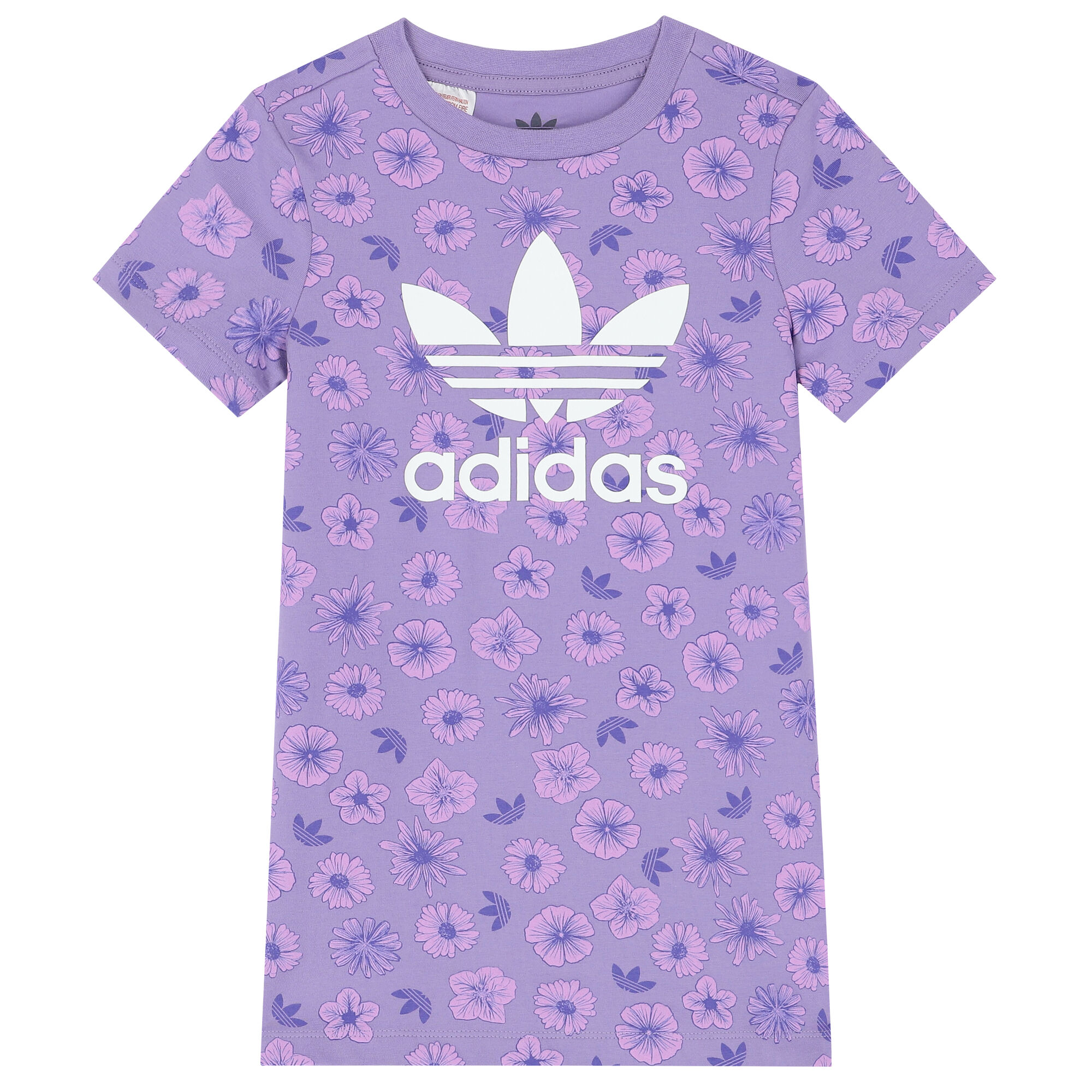 Adidas Kids Girls Purple Trefoil Logo Dress Set Junior Couture Bahrain