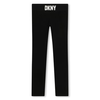 Girls Black Logo Leggings