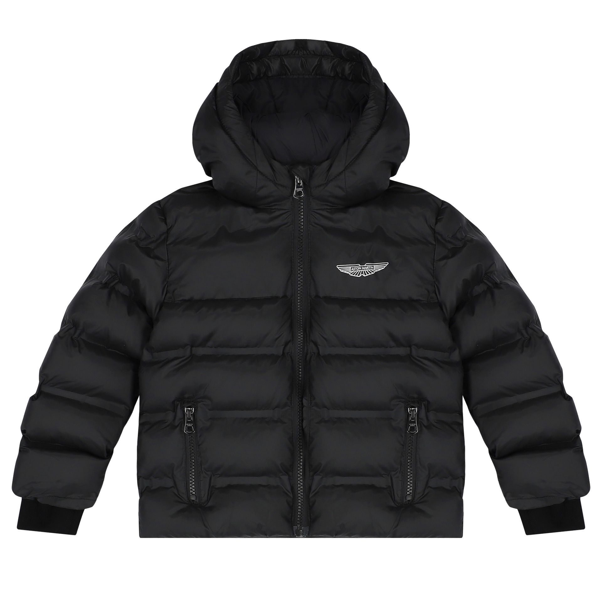 Hackett London Boys Black Aston Martin Logo Puffer Jacket | Junior