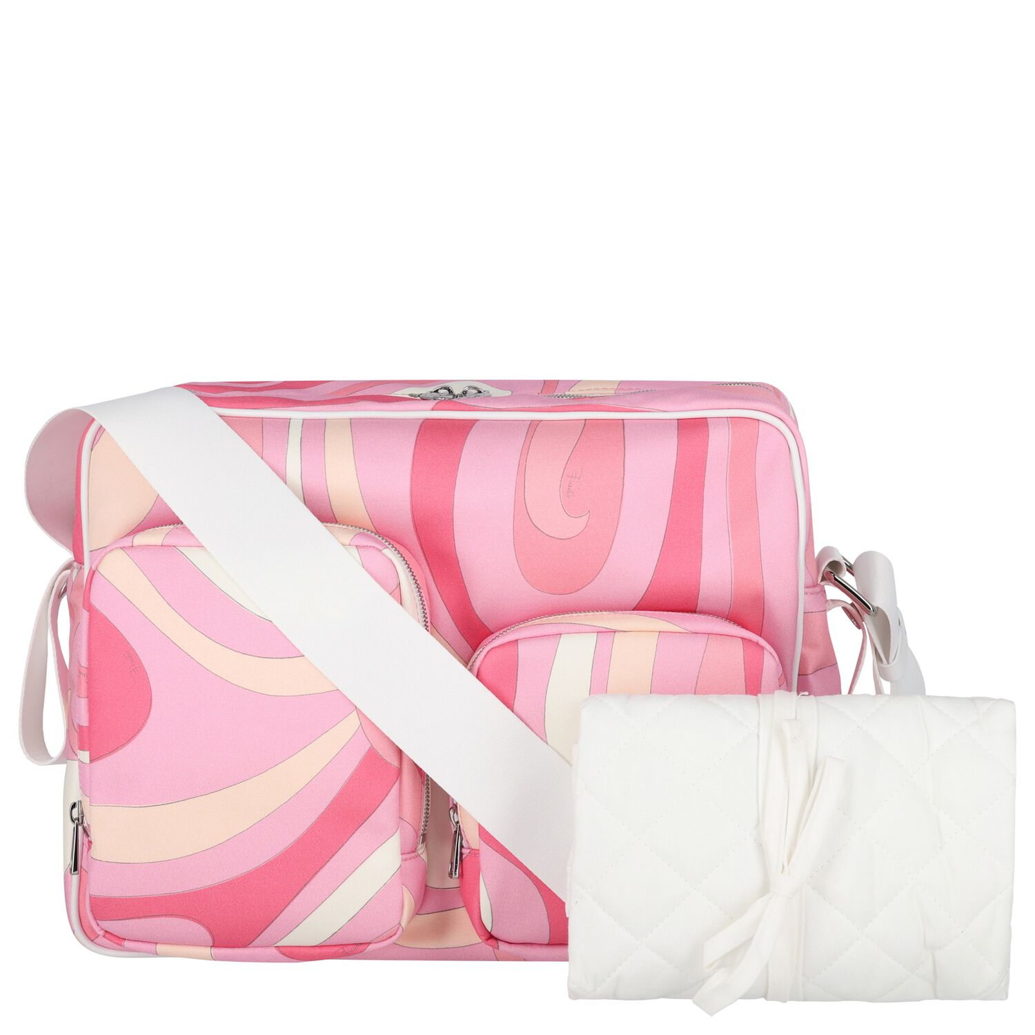 Baby Girls Pink & White Iride Changing Bag (38cm), 1, hi-res
