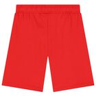 Boys Red Teddy Bear Logo Shorts, 2, hi-res