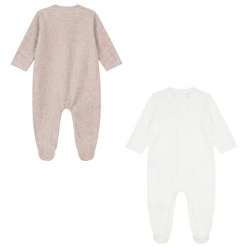 White & Beige Babygrows ( 2-Pack )