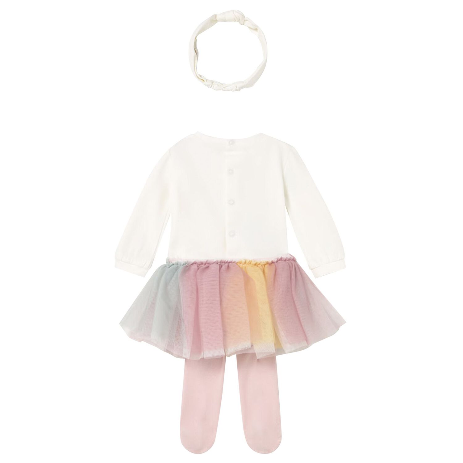 Baby Girls Ivory 3 Piece Bodysuit & Tutu Set, 1, hi-res image number null