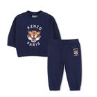 Younger Boys Navy Blue Tiger Logo Tracksuit, 1, hi-res