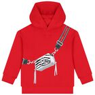 Girls Red Logo Bag Hooded Top, 1, hi-res
