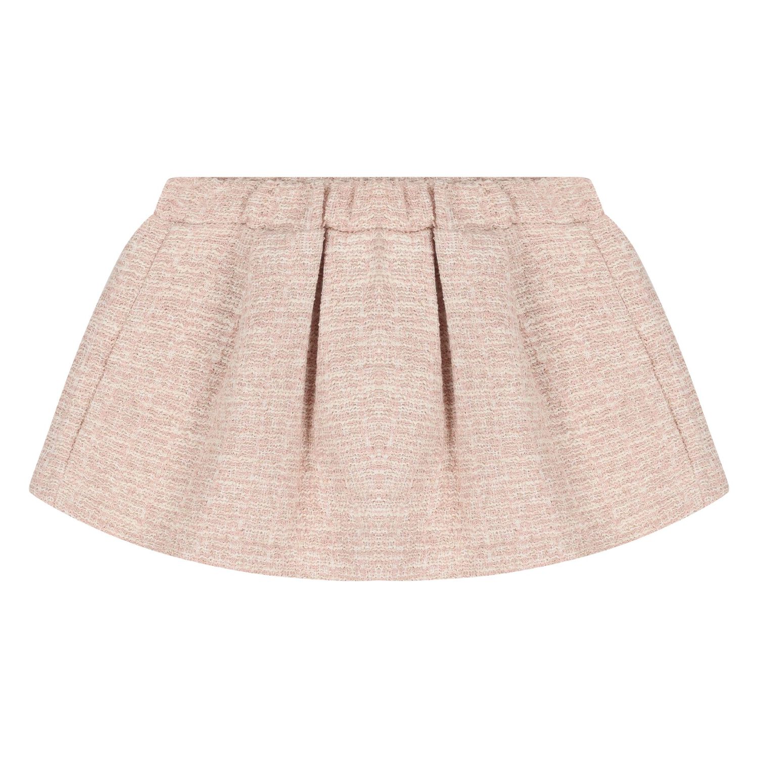 Younger Girls Pink Tweed Knit Skirt Set, 1, hi-res