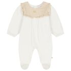 Baby Ivory & Gold Ruffled Babygrow, 1, hi-res