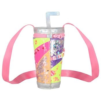 Girls Multi-Coloured Embellished Drink-Cup Hand Bag ( 17.5cm )