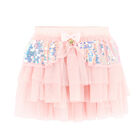 Girls Pink Sequin Tulle Skirt, 2, hi-res