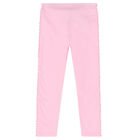 Girls Pink Teddy Leggings, 1, hi-res