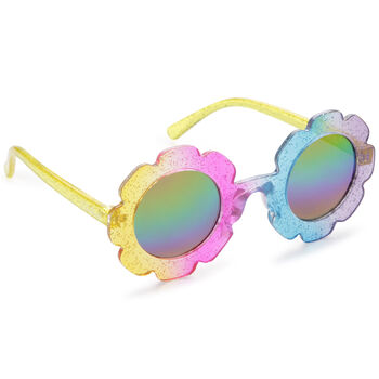 نظارة شمسية متعددة الألوان على شكل زهرة للبنات