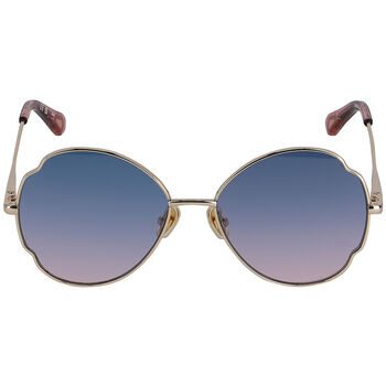 Girls Gold & Blue Aviator Sunglasses
