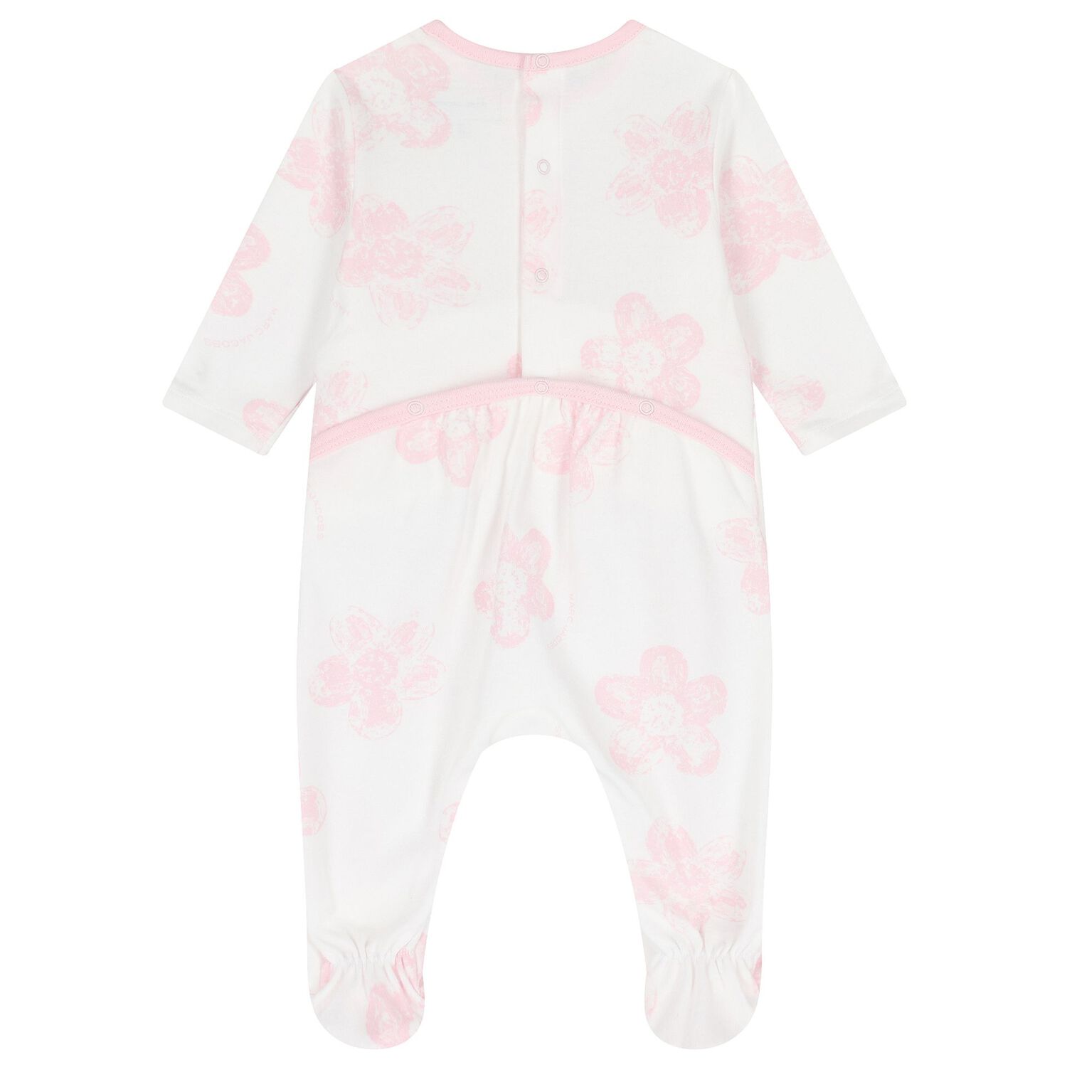 Baby Girls White & Pink Floral Babygrow Gift Set, 1, hi-res