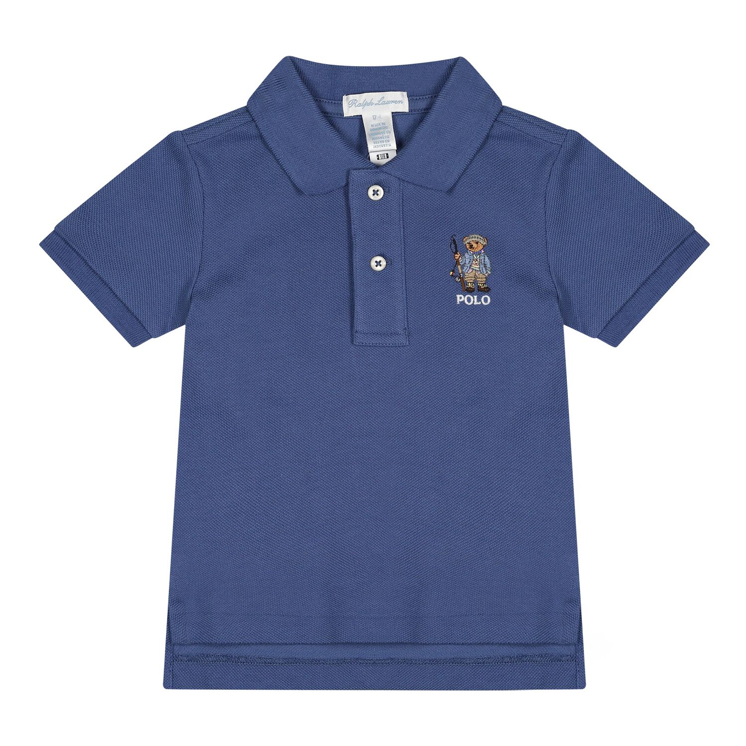 Baby Boys Navy Blue Fishing Polo Bear Polo Shirt, 1, hi-res
