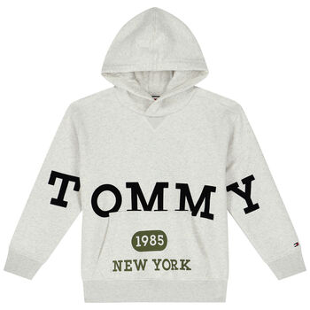 Boys Ivory Logo Hooded Top