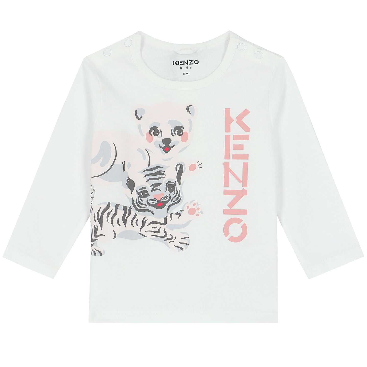 Baby Girls White & Pink Logo Trousers Set, 1, hi-res image number null