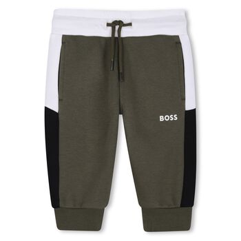Younger Boys Green Logo Joggers