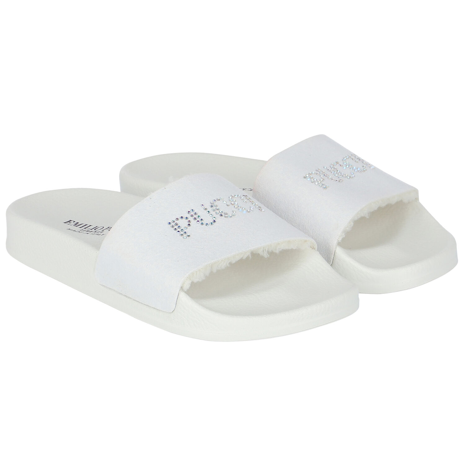 Girls White Logo Sliders, 1, hi-res