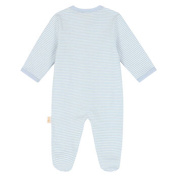 Baby Boys Blue & White Logo Babygrow