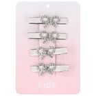 Girls Pink Embellished Bow Hair Clips ( 4 Pack ), 1, hi-res