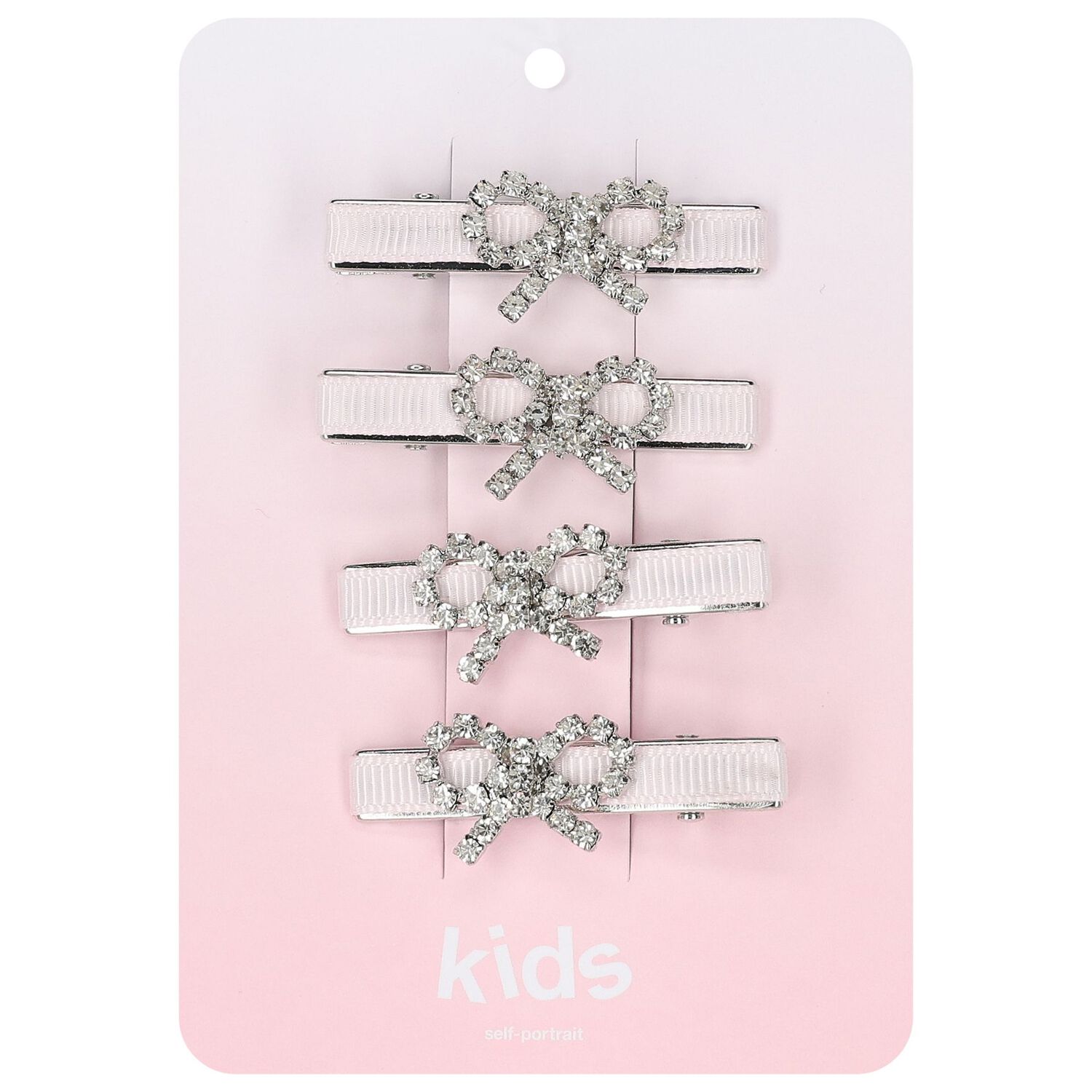 Girls Pink Embellished Bow Hair Clips ( 4 Pack ), 1, hi-res image number null