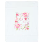 Baby Girls White Floral Blanket, 1, hi-res