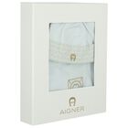 Baby Boys Blue Logo Babygrow Gift Set , 2, hi-res