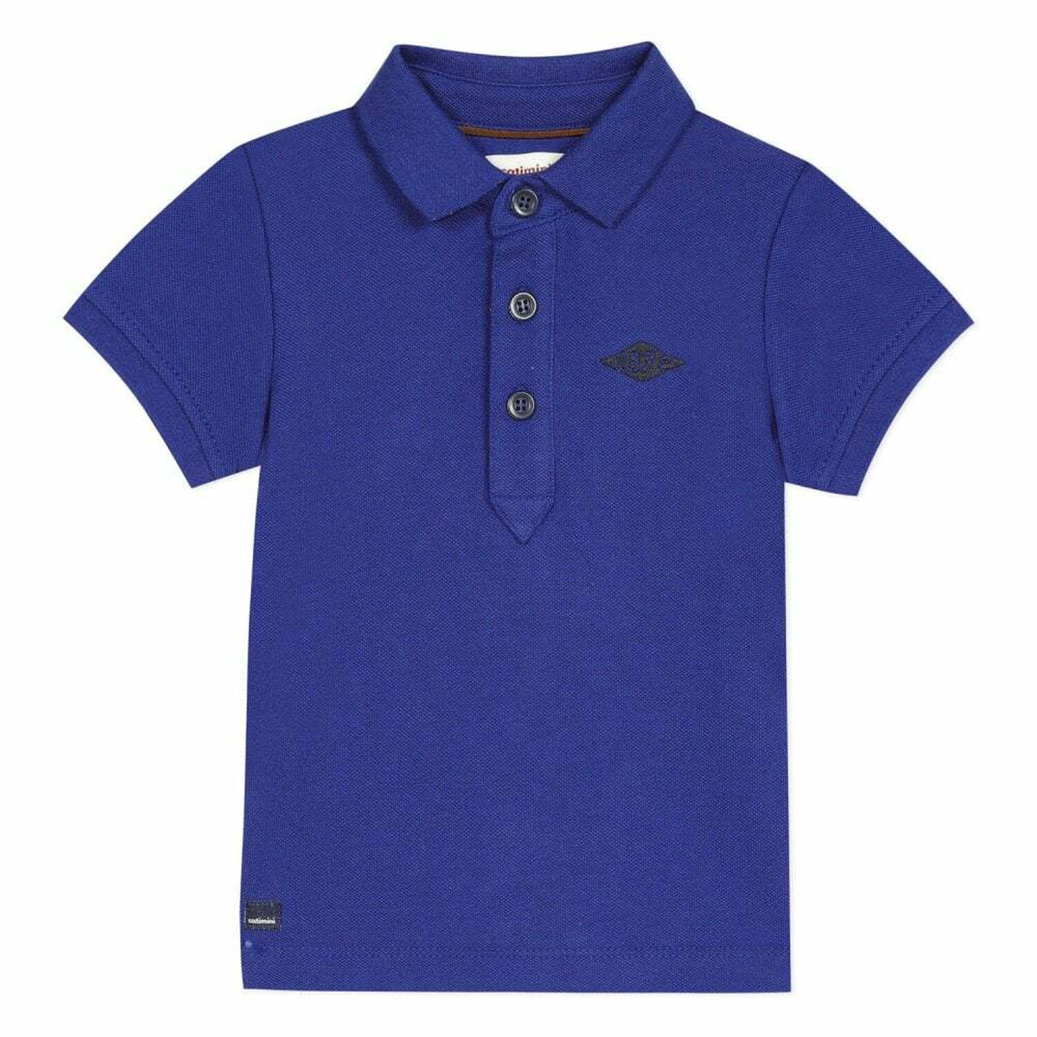 Boys Blue Cotton Polo Shirt, 1, hi-res image number null