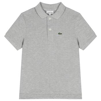 Boys Grey Logo Polo Shirt
