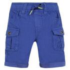 Boys Blue Cotton Shorts, 1, hi-res