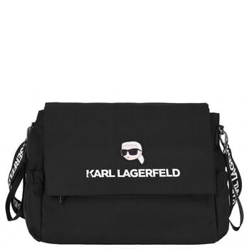 Black Ikonik Karl Logo Changing Bag