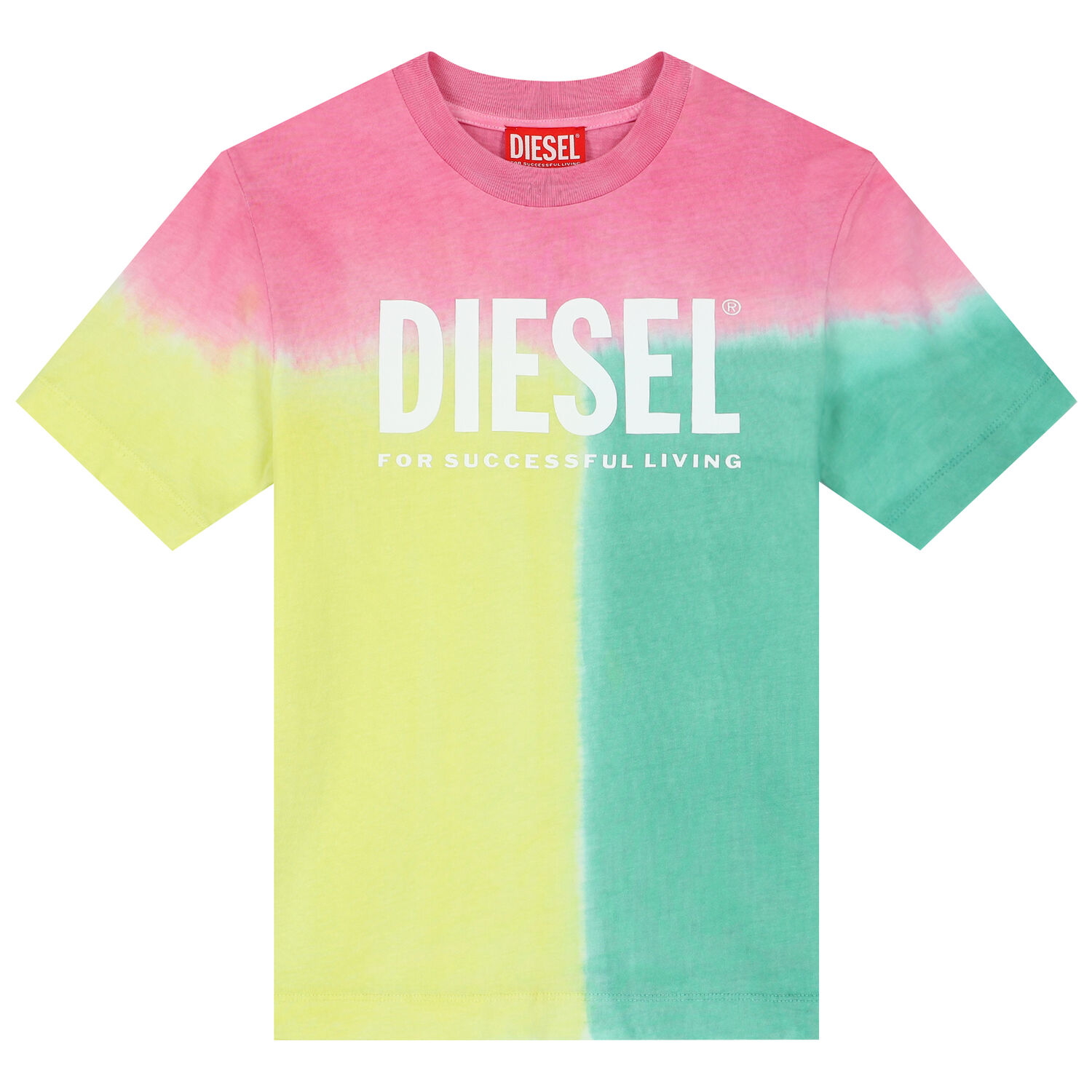 Girls Pink, Yellow & Green Logo T-Shirt, 1, hi-res image number null