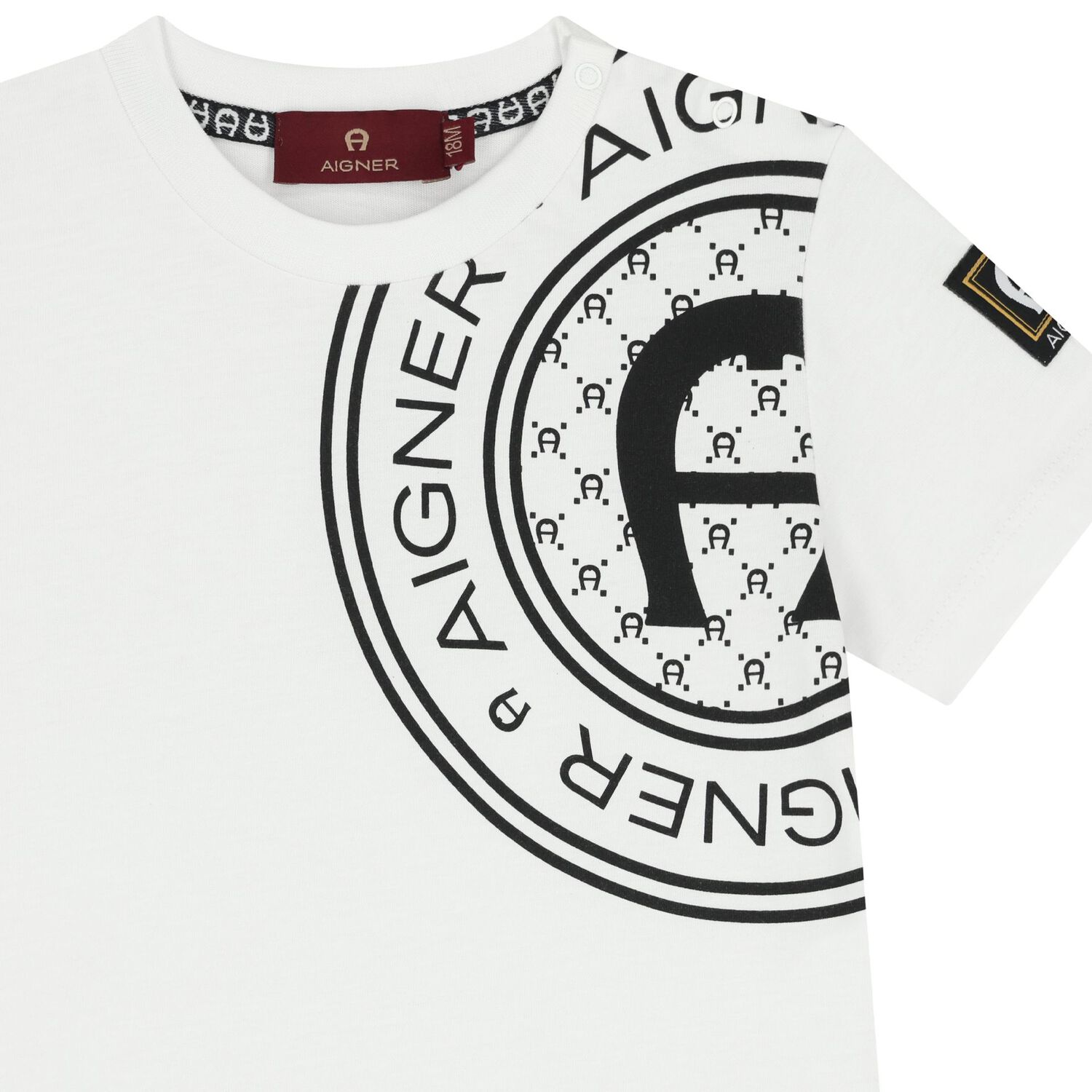 Younger Boys White Logo T-Shirt, 1, hi-res