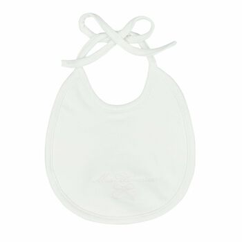 Baby Girls White Logo Bib