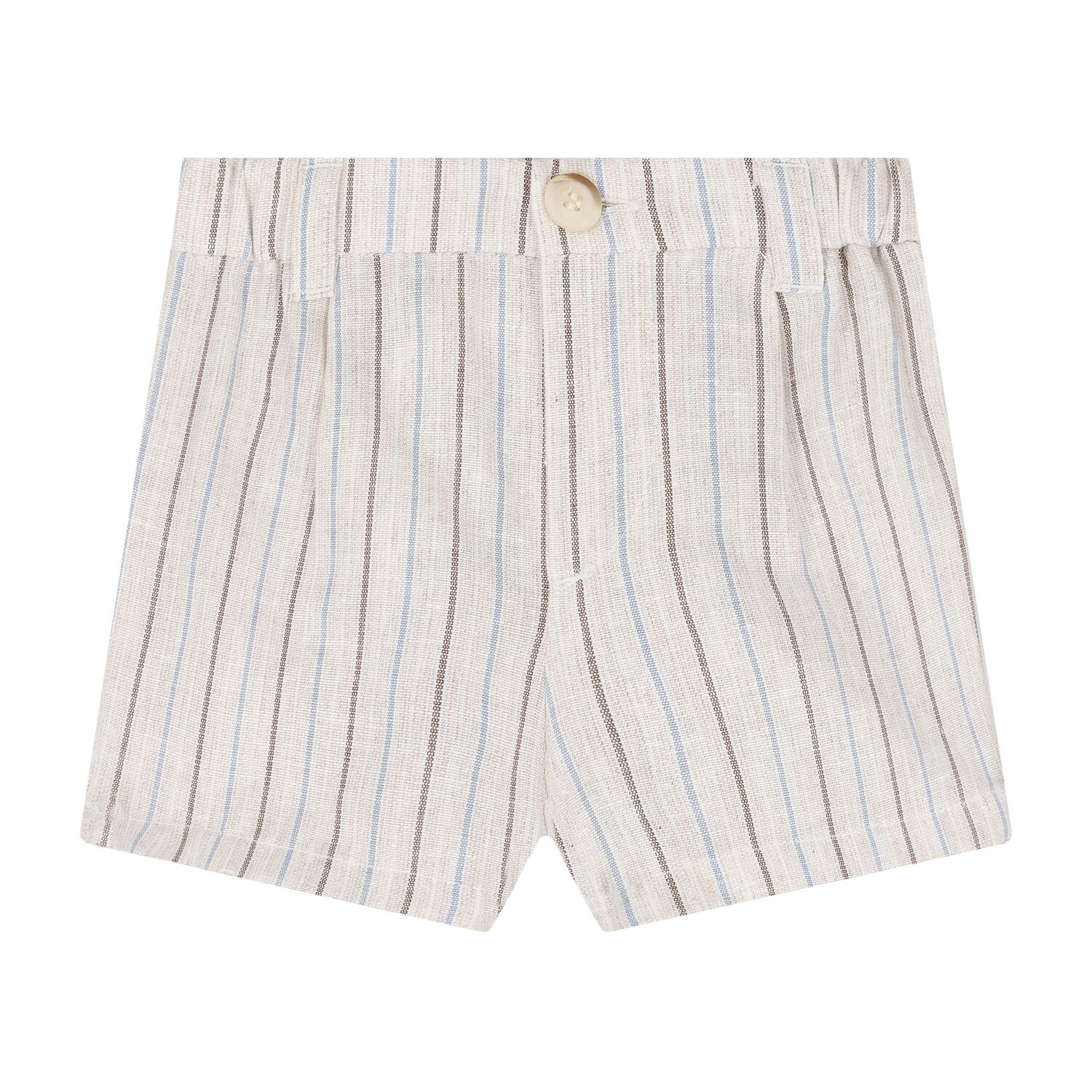 Baby Boys White & Beige Linen Shorts Set, 1, hi-res