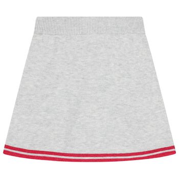 Girls Grey Logo Knitted Skirt