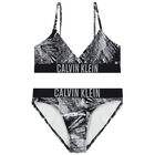 مايوه بيكيني بالشعار باللون الأسود والأبيض, 1, hi-res