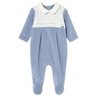 Baby Boys Blue & White Babygrow, 1, hi-res