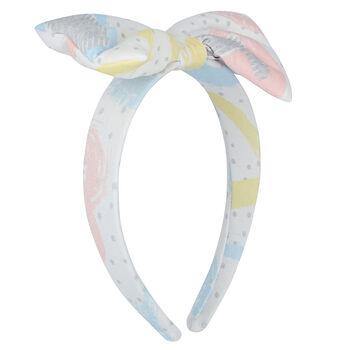 Girls White Bow Hairband